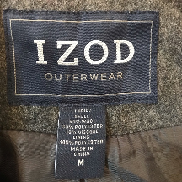 Izod Outerwear Wool Blend Motorcycle Jacket, Gray - Picture 15 of 16